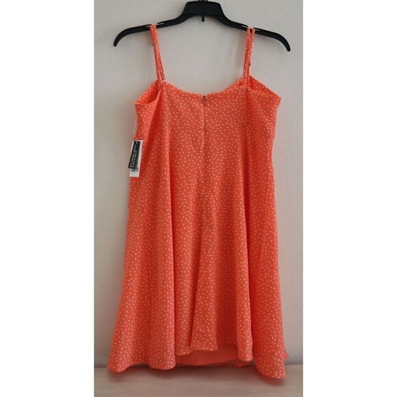 Bar III 10835396 Womens Sz S Coral Fusion Polka Dot O-Ring Cutout Mini Dress $99 - Picture 2 of 10